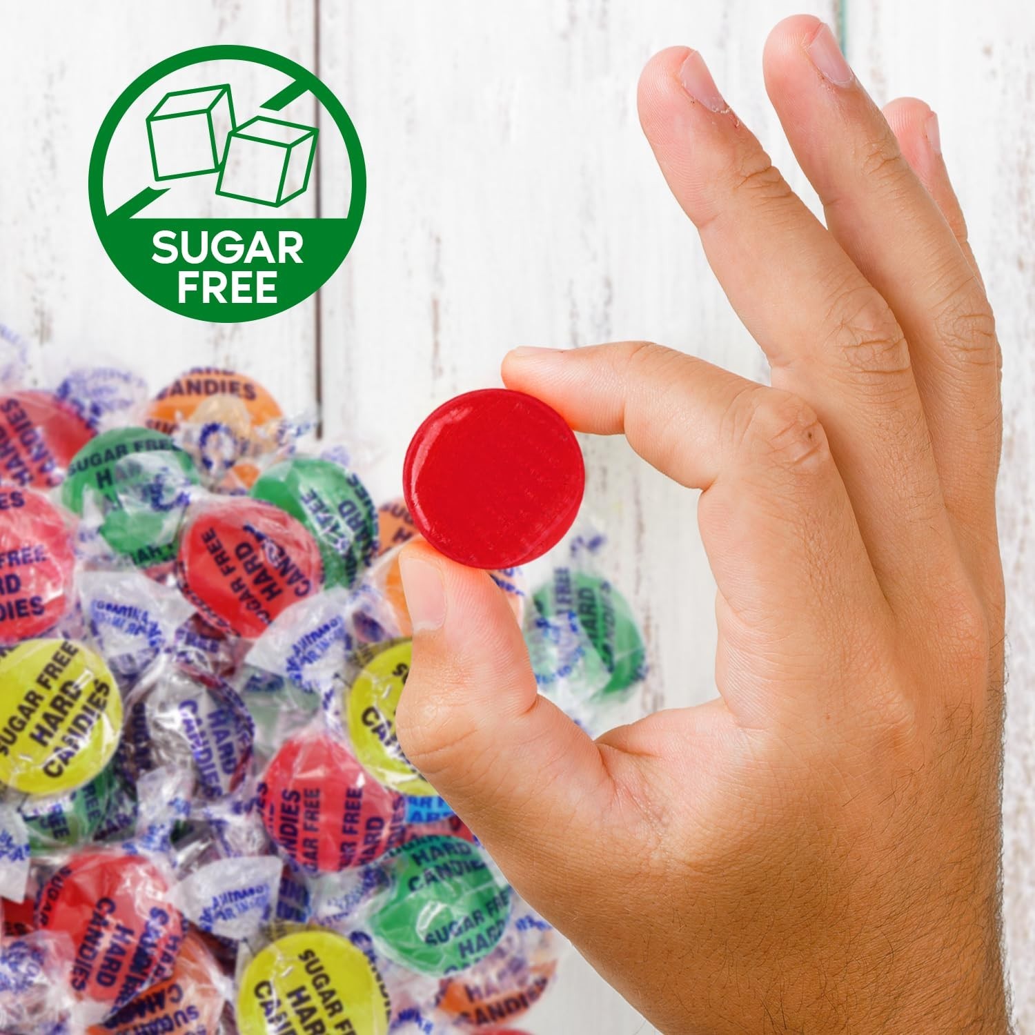 Sugar Free Hard Candy Assortment – 1 lb, 75 Individually Wrapped Fruity Treats,
