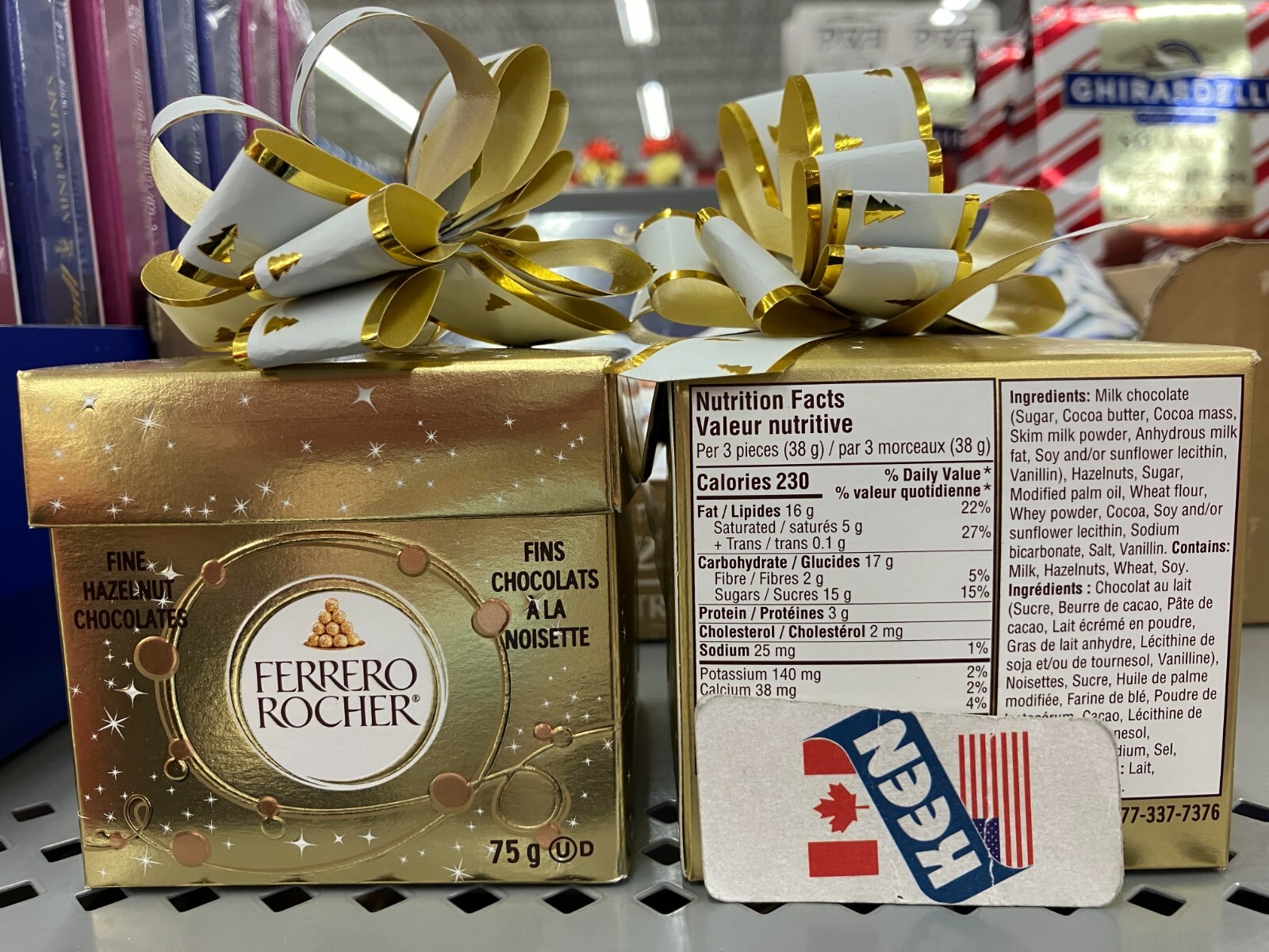 Ferrero Christmas Hazelnut Chocolate Gift Box, 75g, 6 pieces, Exp:2026SE
