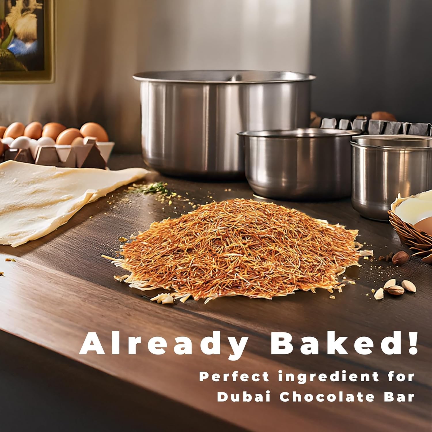 Toasted Kataifi Pastry for Dubai Chocolate | 7 oz (200g) | Ready to Use…