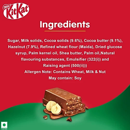Nestle KitKat Delights Hazelnut Wafer Chocolate Bar 120G- FREE DELIVERY 7-10 DAY