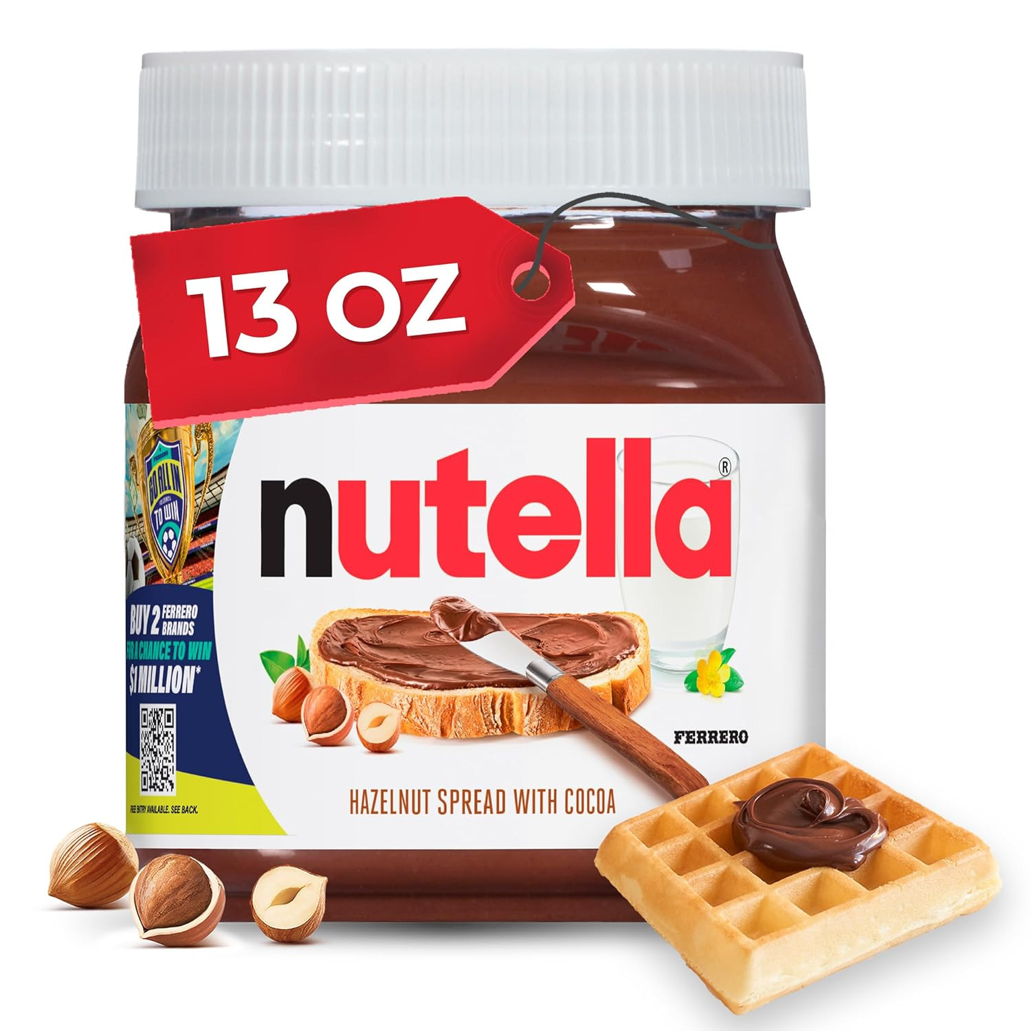Creamy Chocolate Hazelnut Spread with Cocoa, Sweet Topping for Breakfast and Des