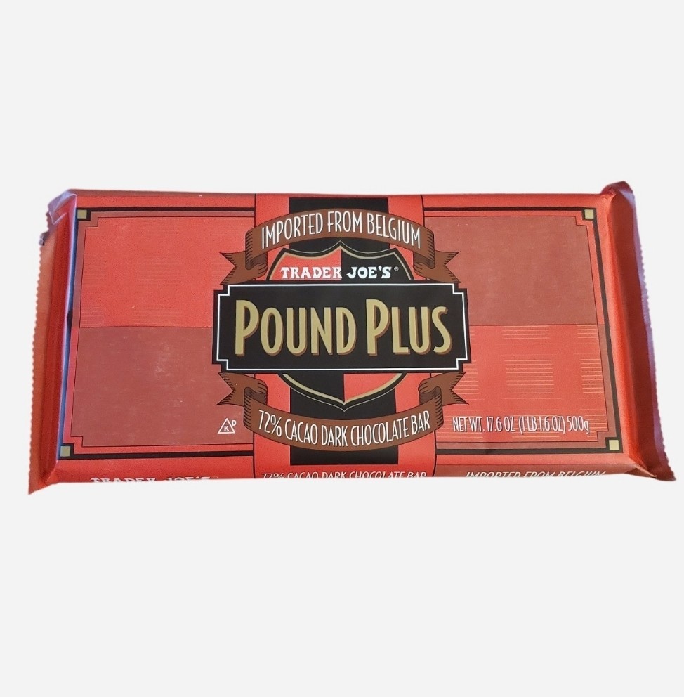 Trader Joe’s Pound Plus 72% Cacao Dark Chocolate Bar 1Pack Imported Fr Belgium