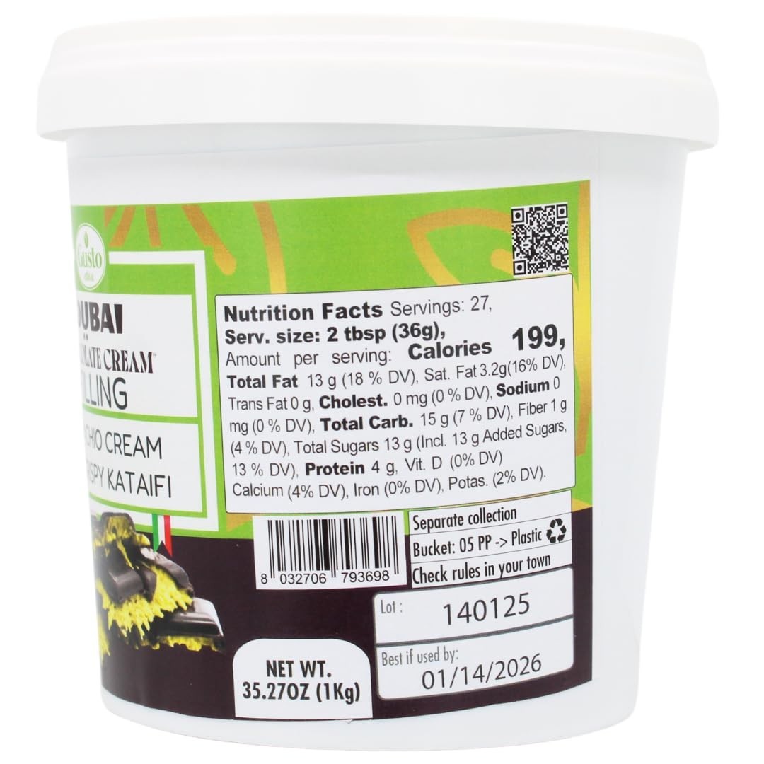 Dubai Pistachio Chocolate Bar Filling – Spread 35oz