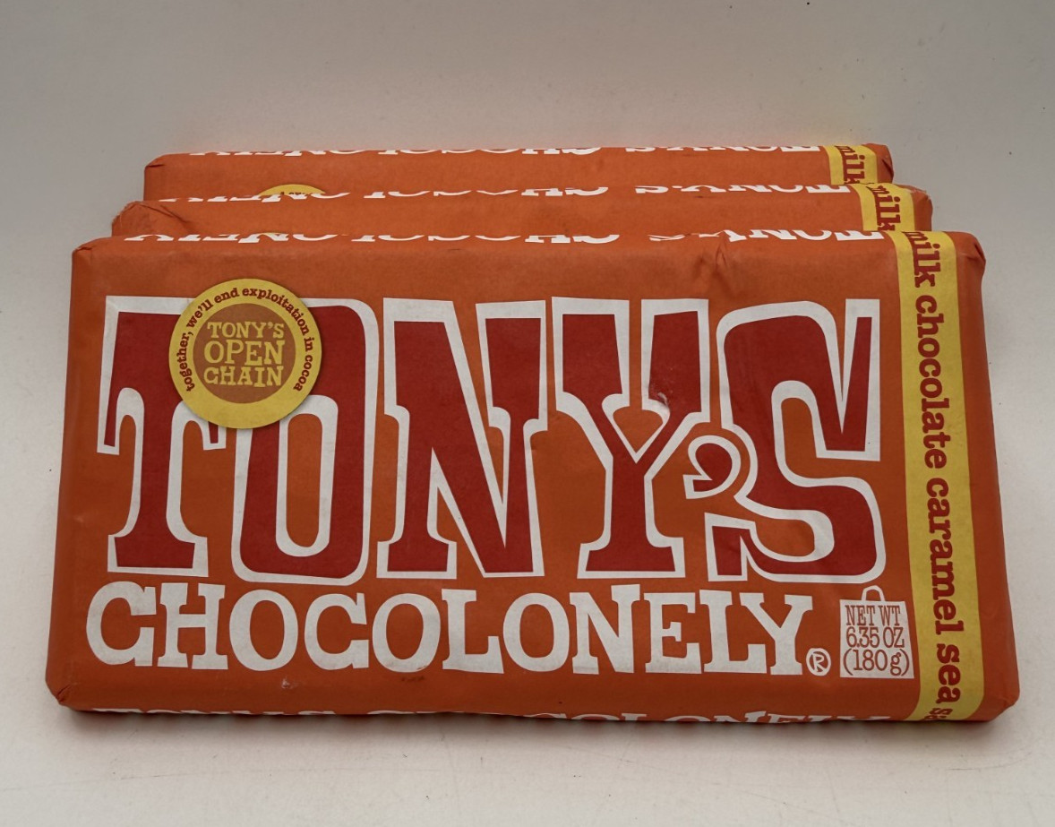 Tony’s Chocolonely Caramel Sea Salt & Milk Chocolate Bars Lot Of 3 – (1.66 oz.)