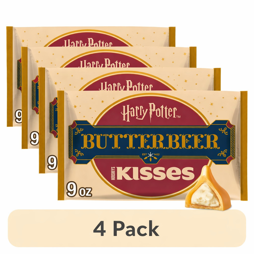 Hershey’s Kisses Butterbeer Gold Crème Harry Potter Foils Candy, 9oz (Pack of 4)