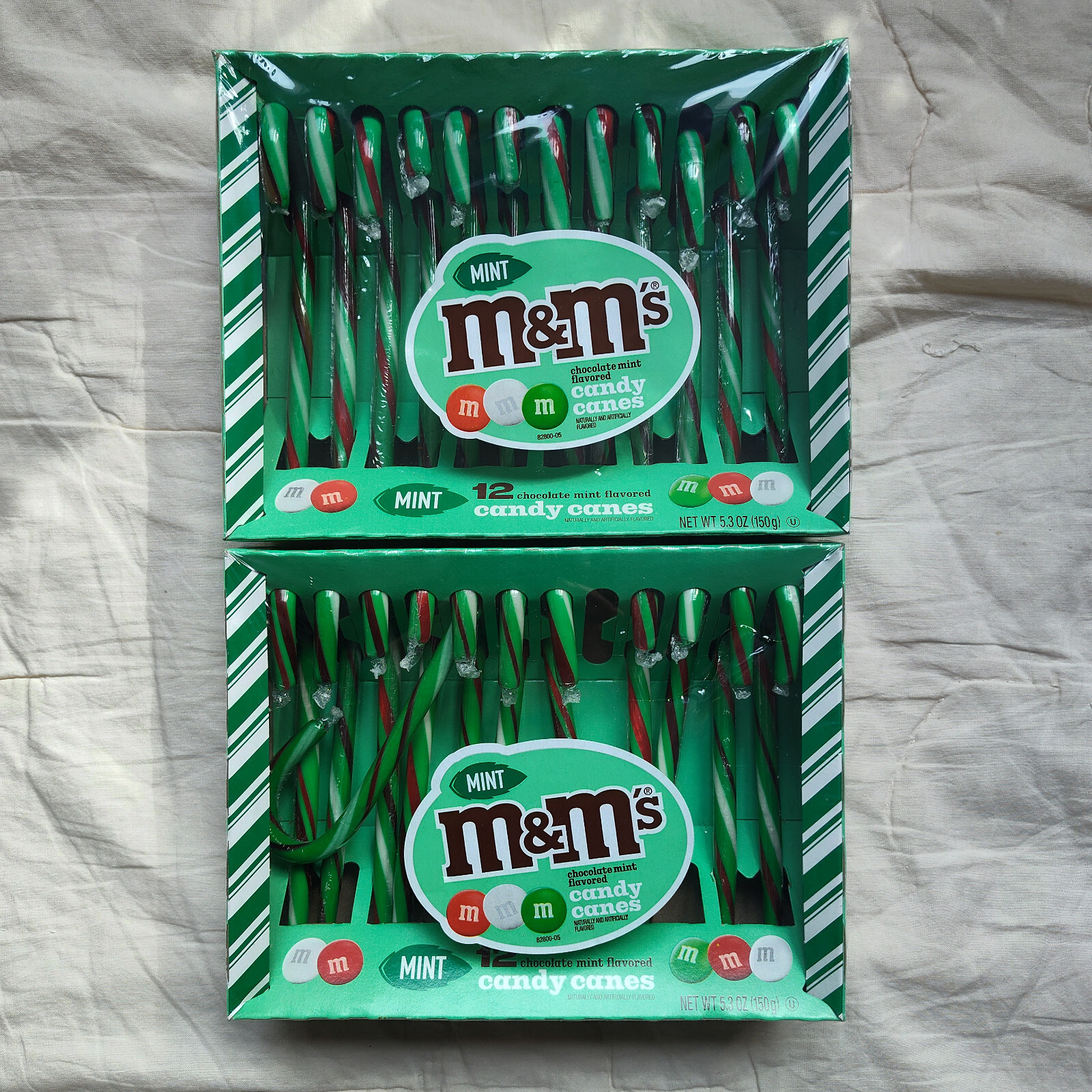 M&M’s Chocolate Mint Flavored Candy Canes 12 Count (2 Pack) LIMITED EDITION