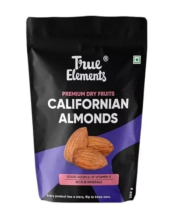 True Elements Californian Almonds 200g free shipping world wide