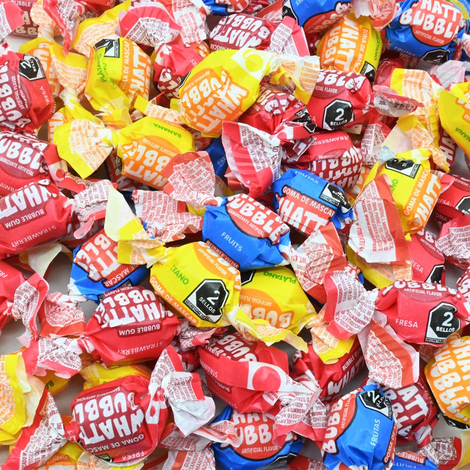 Whatta Bubble Bubble Gum, Assorted Fruit Flavors (1 Lb)