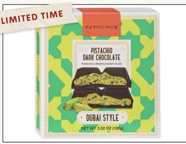 Trader Joe’s Dubai Style Patislove Pistachio Dark Chocolate Bar Limited 🎄🔥
