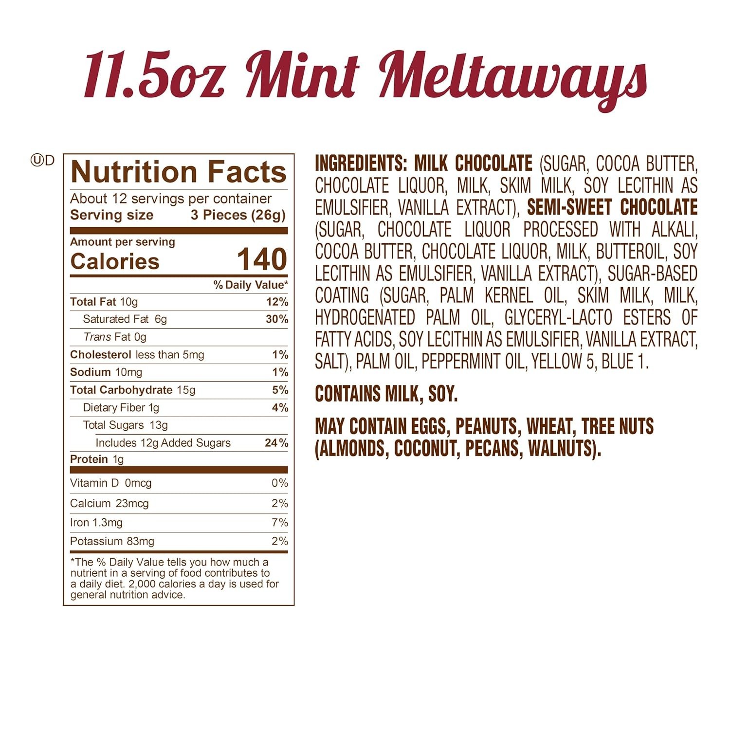 Indulgent 11.5 oz Milk Chocolate Mint Meltaways – Perfect Gift for All Occasions