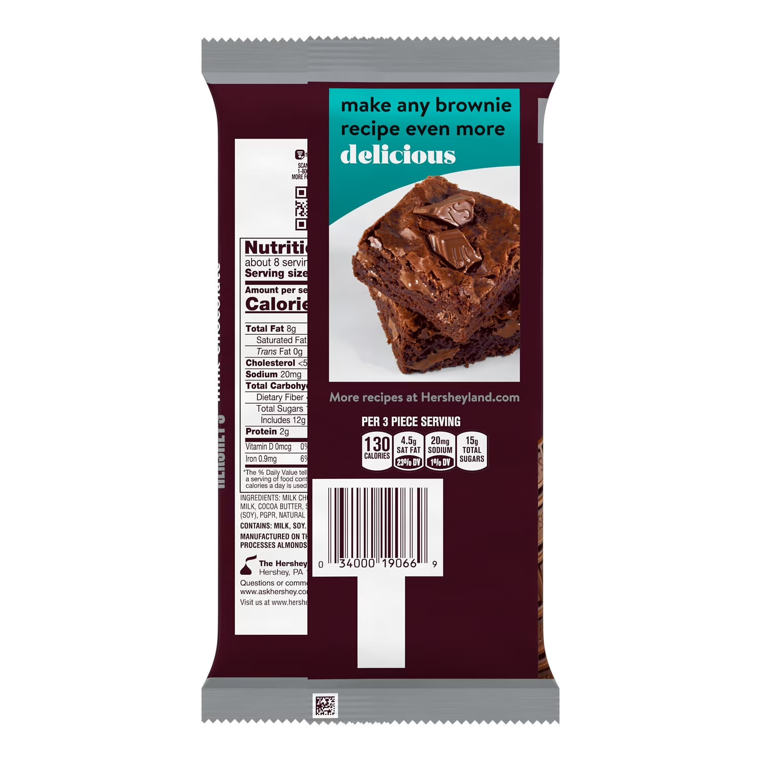 (2 Pack) Hershey’s Milk Chocolate Giant Candy Bars – 7.56 oz Each 25 Pieces