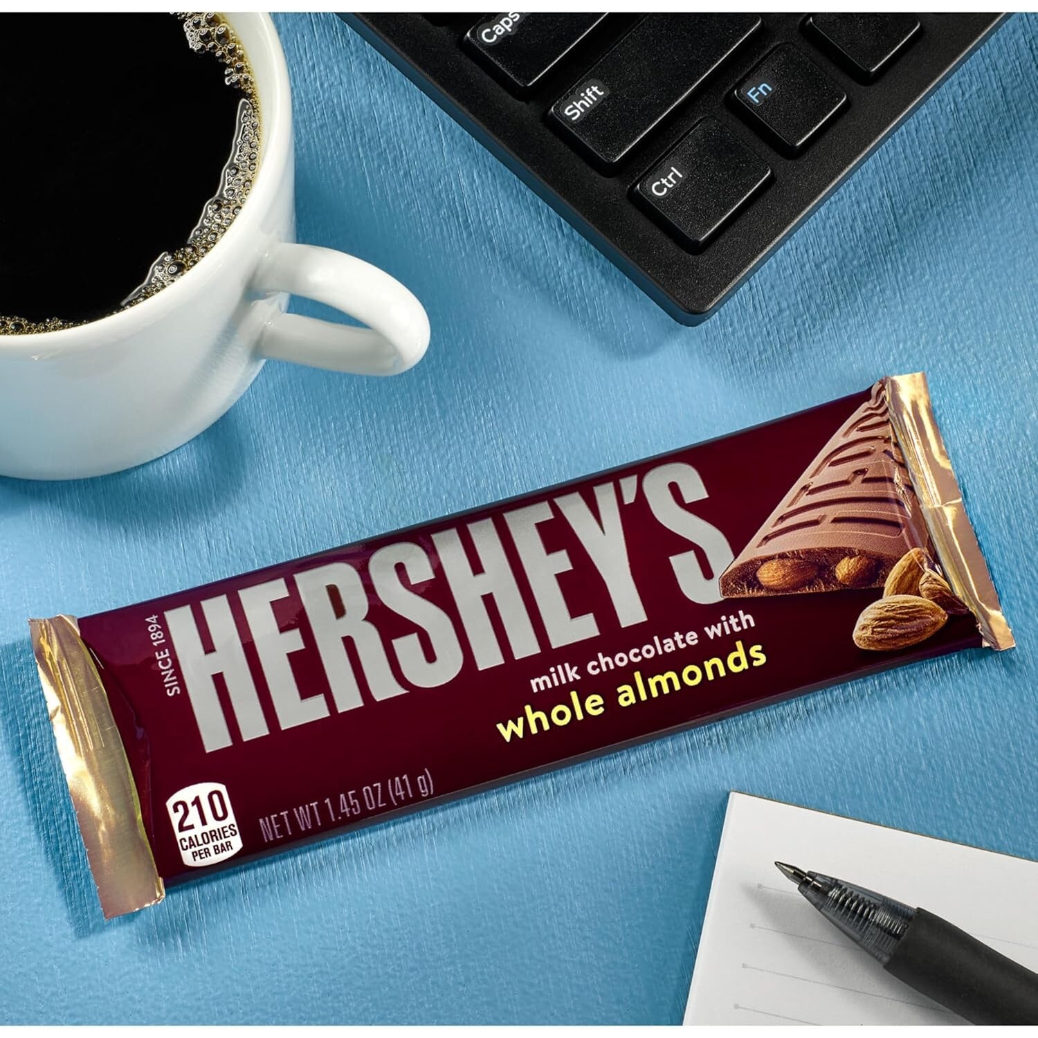 HERSHEY’S Milk Chocolate with Whole Almonds Candy Bars, 1.45 oz 36 Count