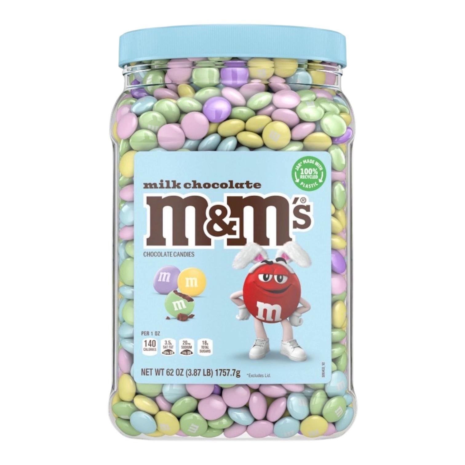 M&Ms~Milk Chocolate Candies~Easter~PAstels~Pantry Size 62 oz Tub~BB 10/2026