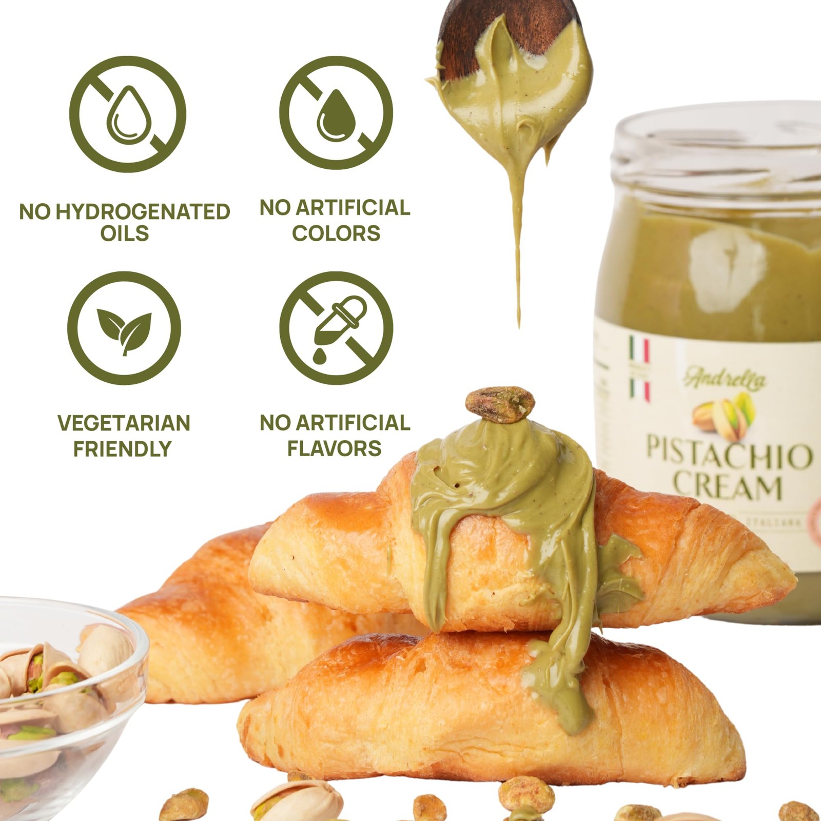 500g 18 oz Premium Sicilian Pistachio Cream 40% – Italian Pistachio Spread –…