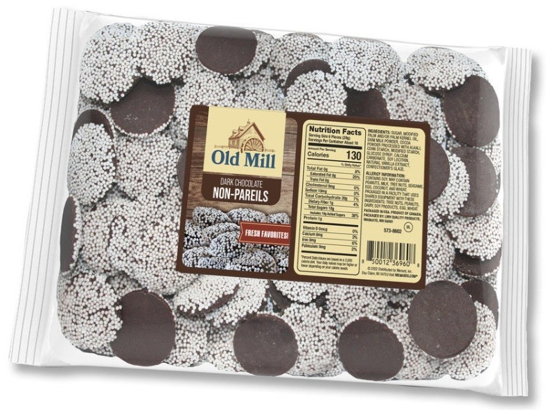 Old Mill Dark Chocolate Non-Pareils Covered Candy Candy, 16 oz Bag