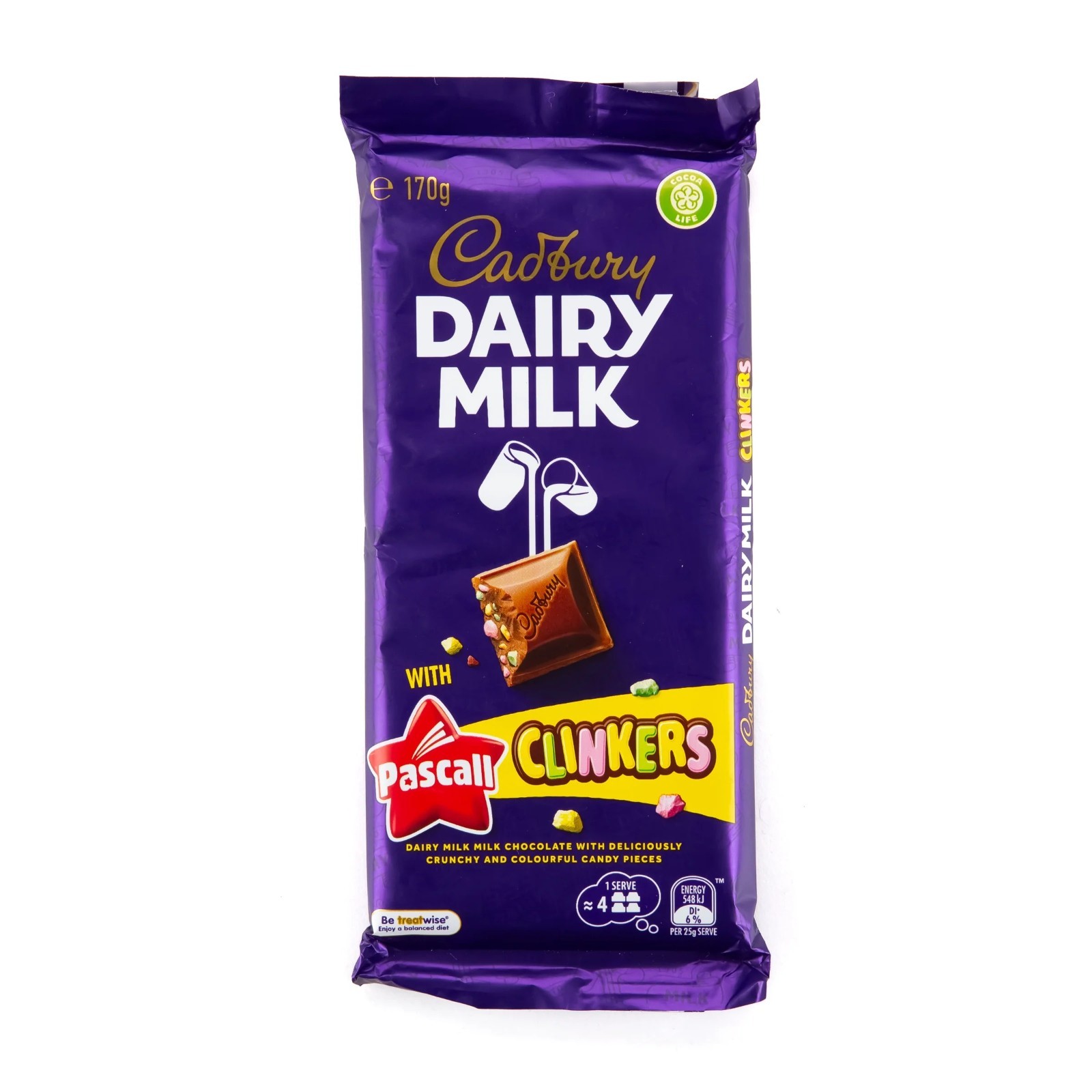 Cadbury Dairy Milk Chocolate Pascall Clinkers Block