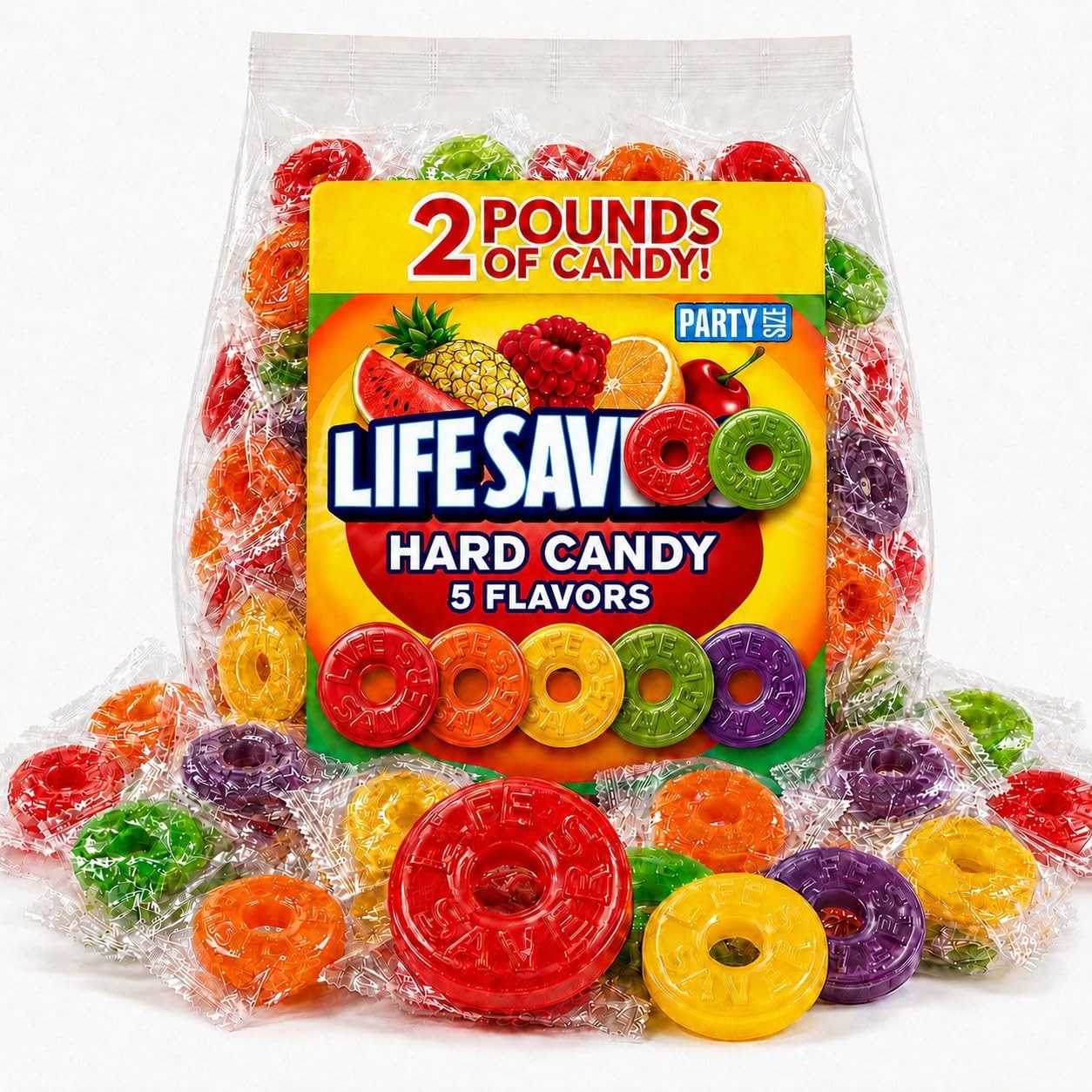 5 Flavors Hard Candy – Assorted Fruity Flavors – Individually Wrapped – 2 lb …