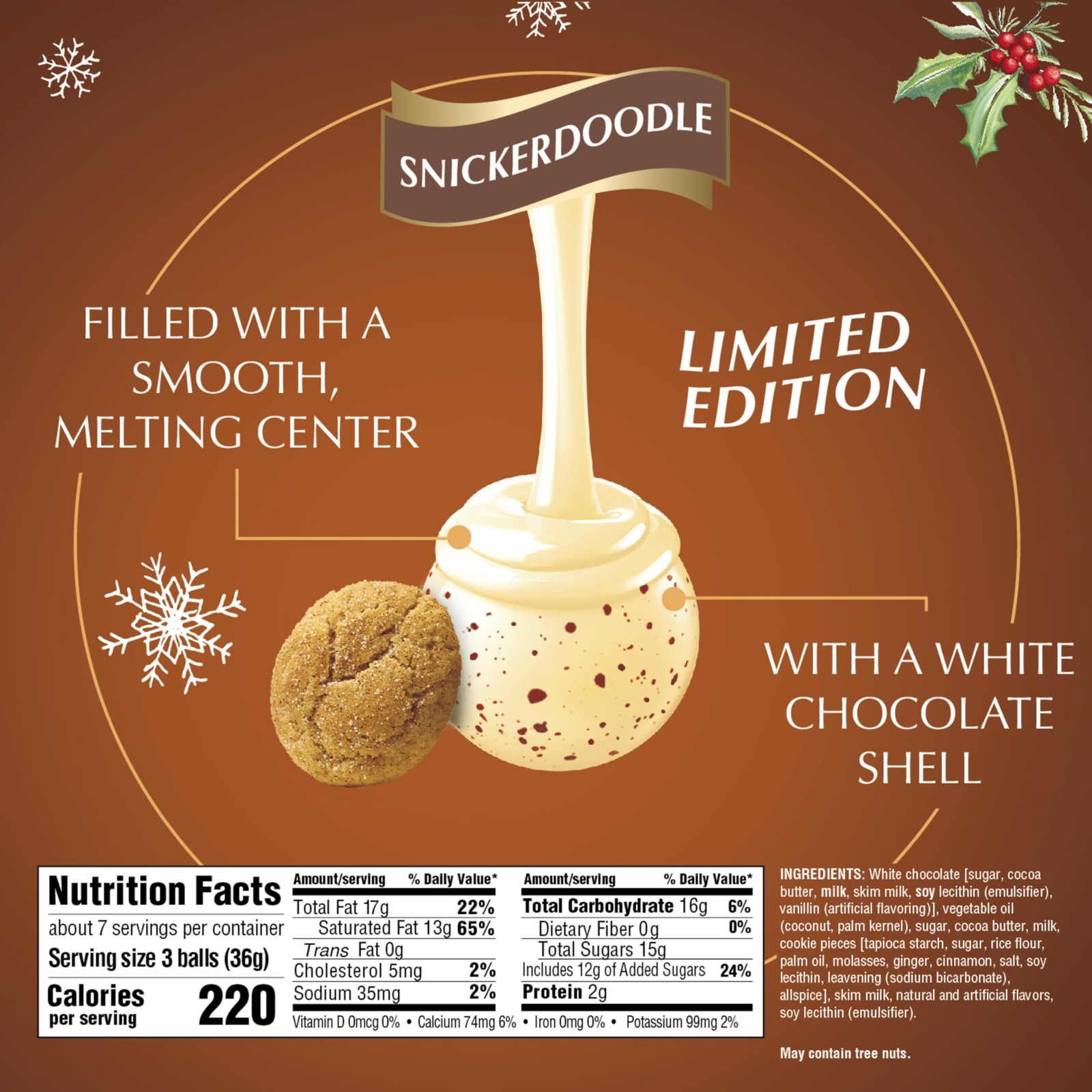 Lindt LINDOR Holiday Snickerdoodle White Chocolate 8.5 Ounce (Pack of 1)
