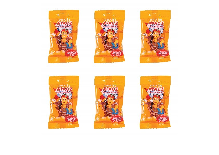 6x Apacz Apache Retro Chocolate Covered Dragee With Orange Filling 70g