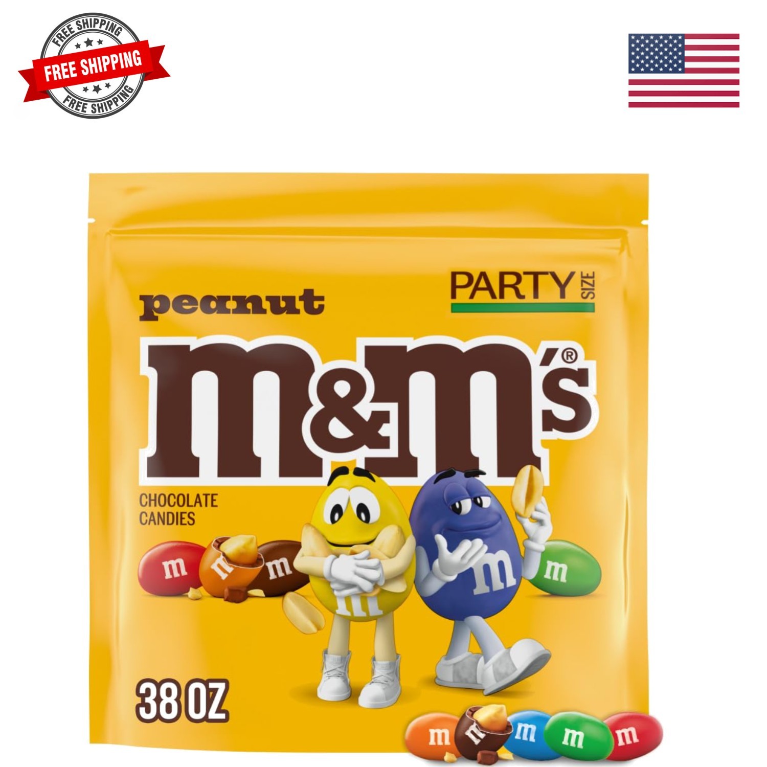Peanut Milk Chocolate Candy Resealable Bulk Pack, Party Size, 38 oz Bag, For …