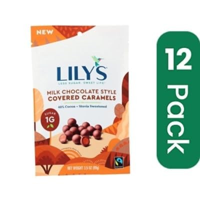 (Pack of 12) Lilys Sweets Caramels Milk Chocolate Bagged Chocolates 3.5 Oz