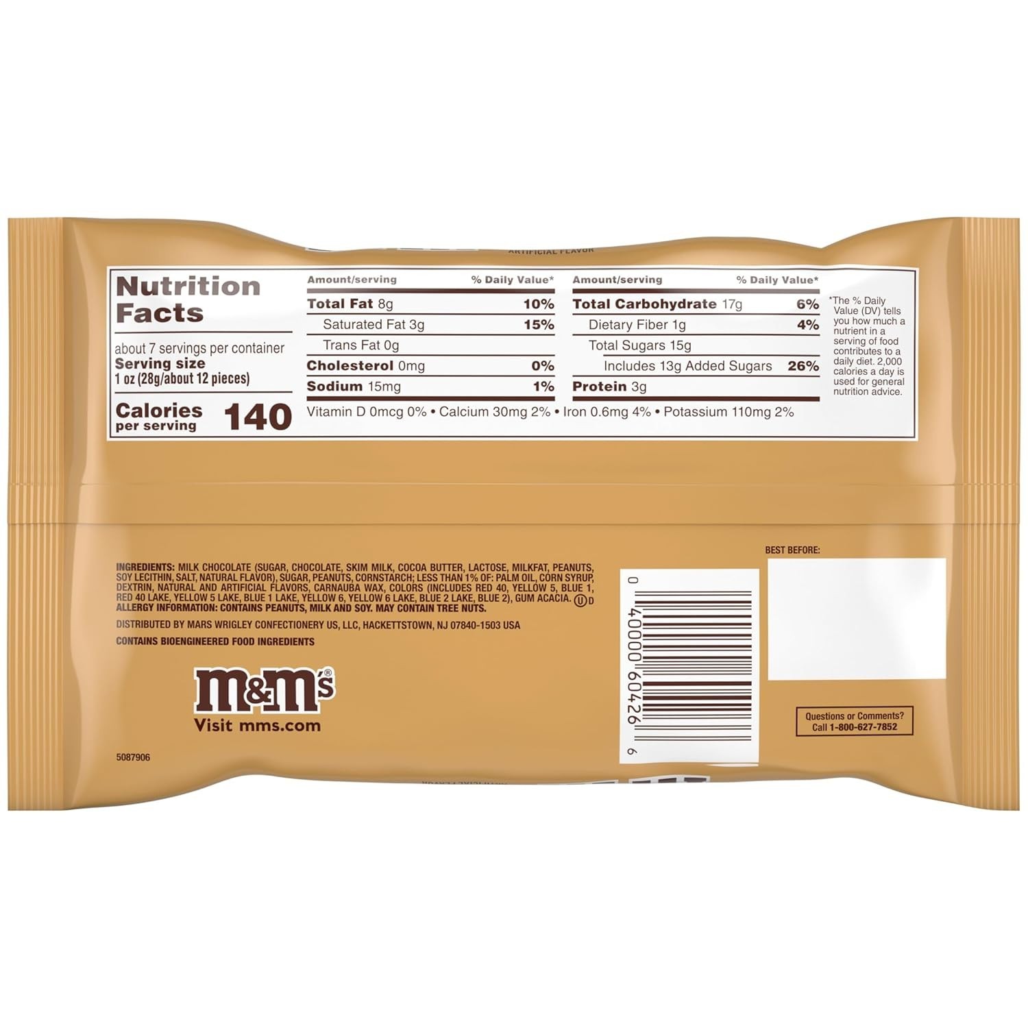 M&M’s 7.44oz TOASTY HOLIDAY PEANUT Milk Chocolate Candies Limited Edition BB7/26