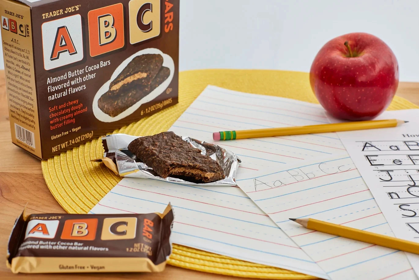 3 Pack Trader Joe’s ABC Almond Butter Cocoa Bars Gluten Free Vegan