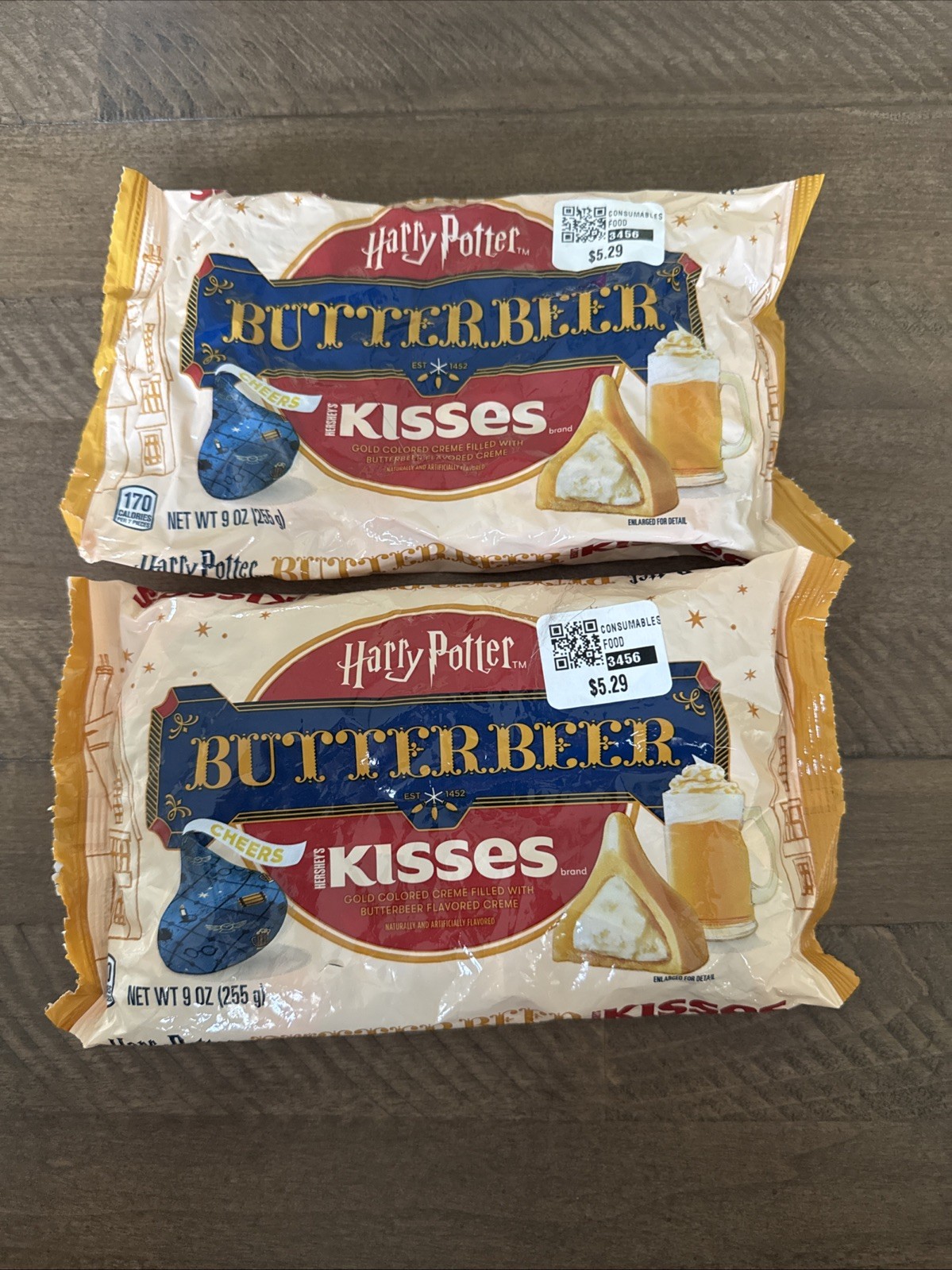 2 Bags Of Hersheys Harry Potter Limited Edition Butter Beer Kisses 9oz Bags