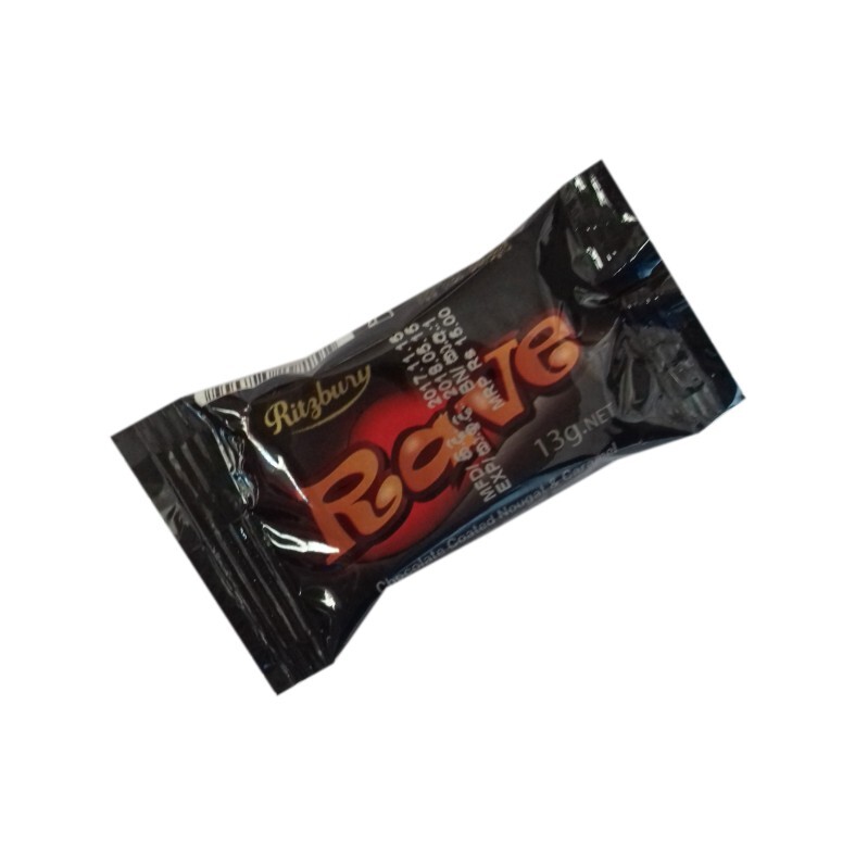 Ritzbury Rave Chocolate Choco Coated Nougat and Caramel 13g Or 26g 5-10 Packs
