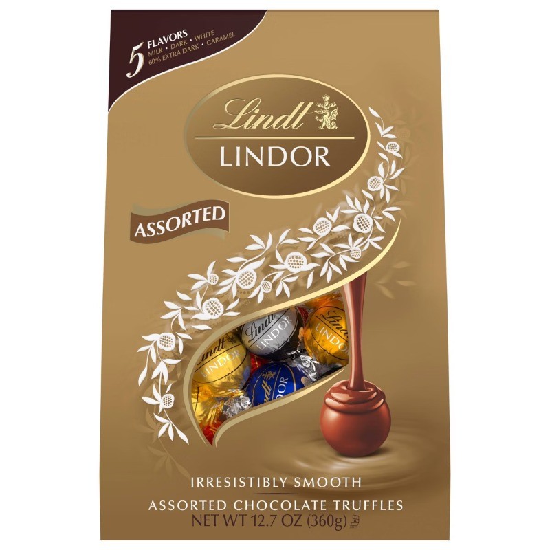 LINDOR, Lindt Gold Assorted Chocolate Bag – 12.7oz