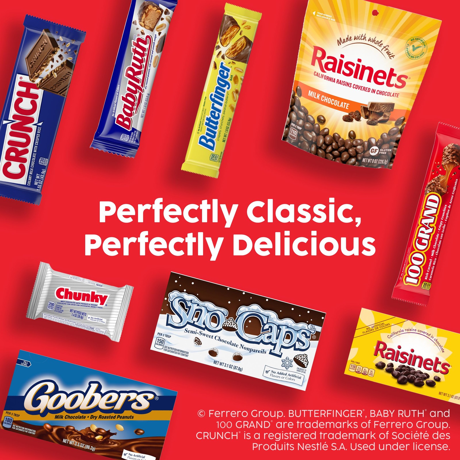 Assorted , Crunch, Baby Ruth, and 100 Grand Full Size Chocolates, 18 count, 3…