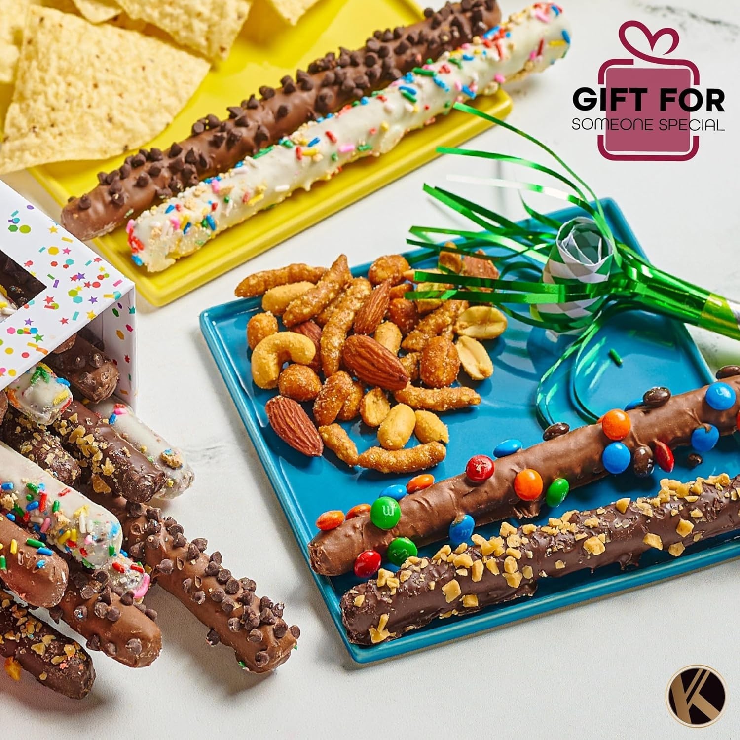 Vibrant 10 Count Chocolate Covered Pretzel Rods Gift Basket – Perfect Birthda…