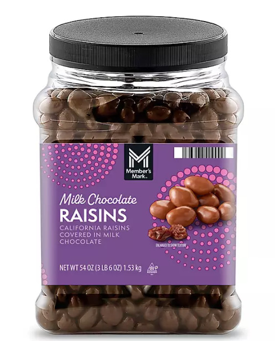 Member’s Mark Milk Chocolate Raisins, 54 oz. Candy Sweet Treat Topping