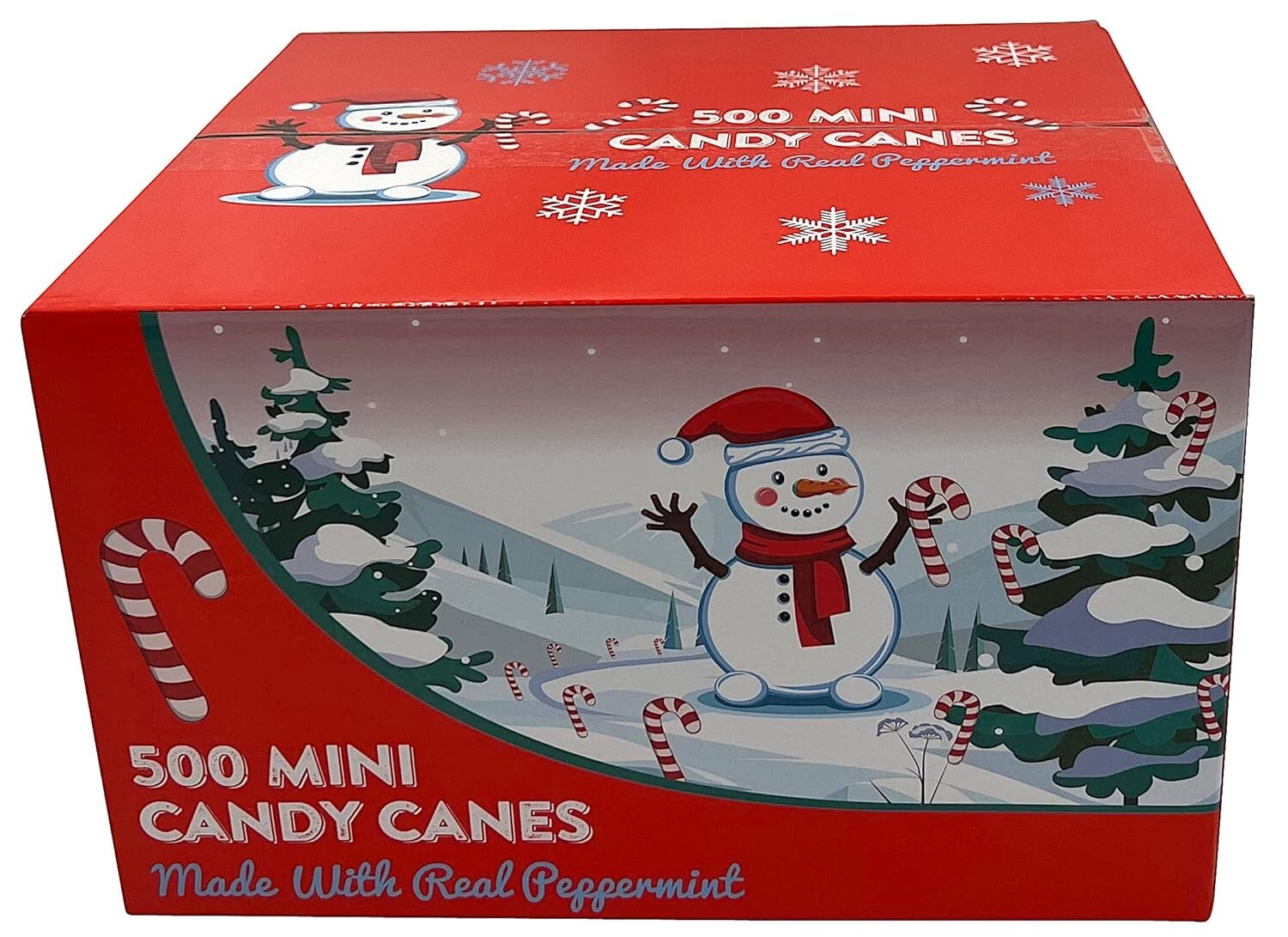 Mini Candy Canes with Real Peppermint, Red & White, 500 Count Pack of 1