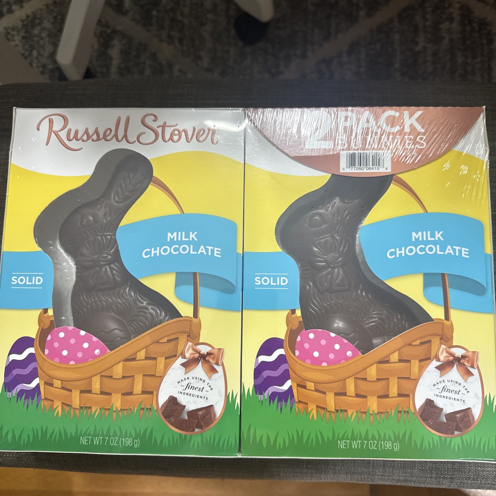 Russell Stover Solid Milk Chocolate Easter Bunnies 2 Pack – 7 Oz Each