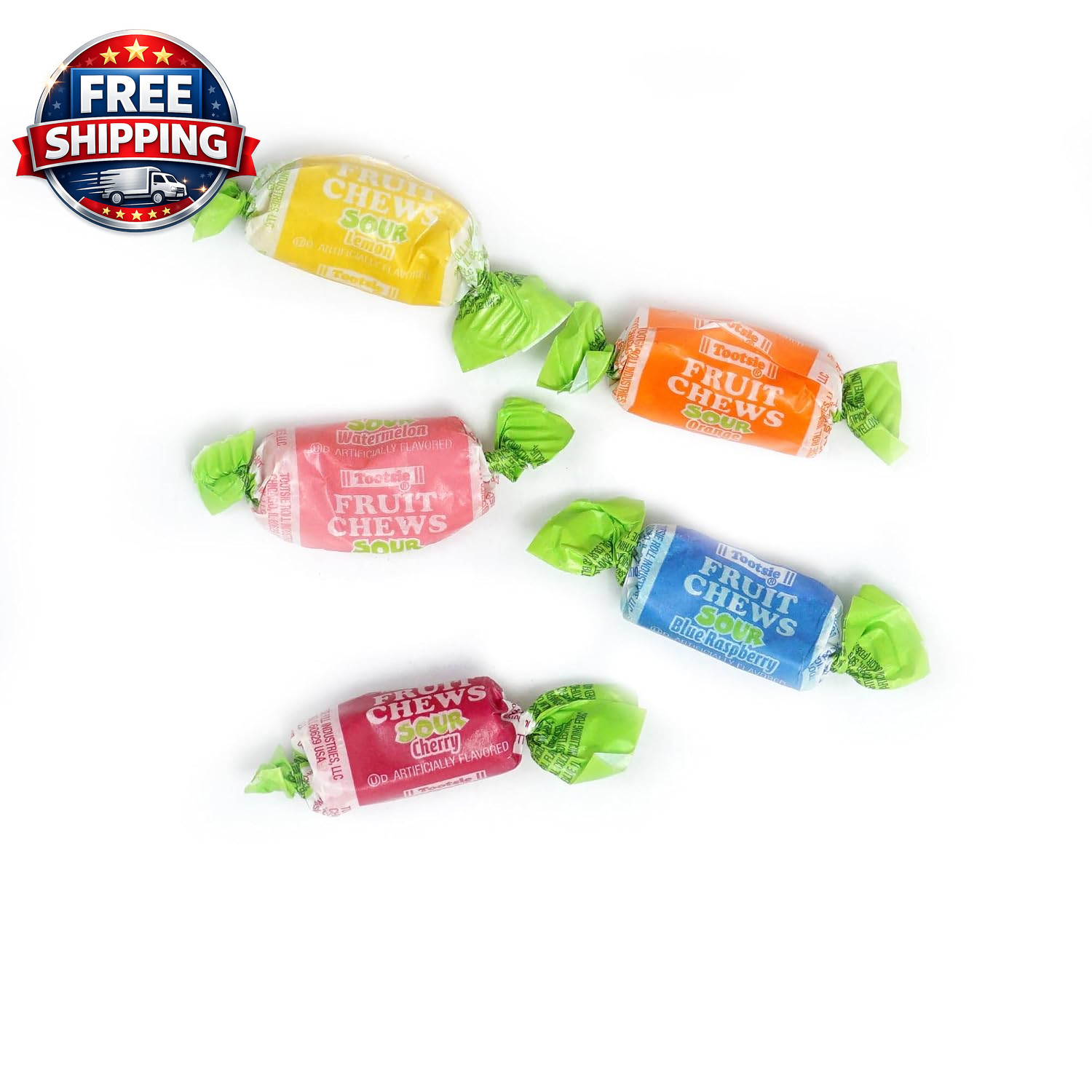 Sour Tootsie Fruit Chews, 1.5Lb Bulk Bag (Approx. 105 Pieces), Mini Chewy Sour C