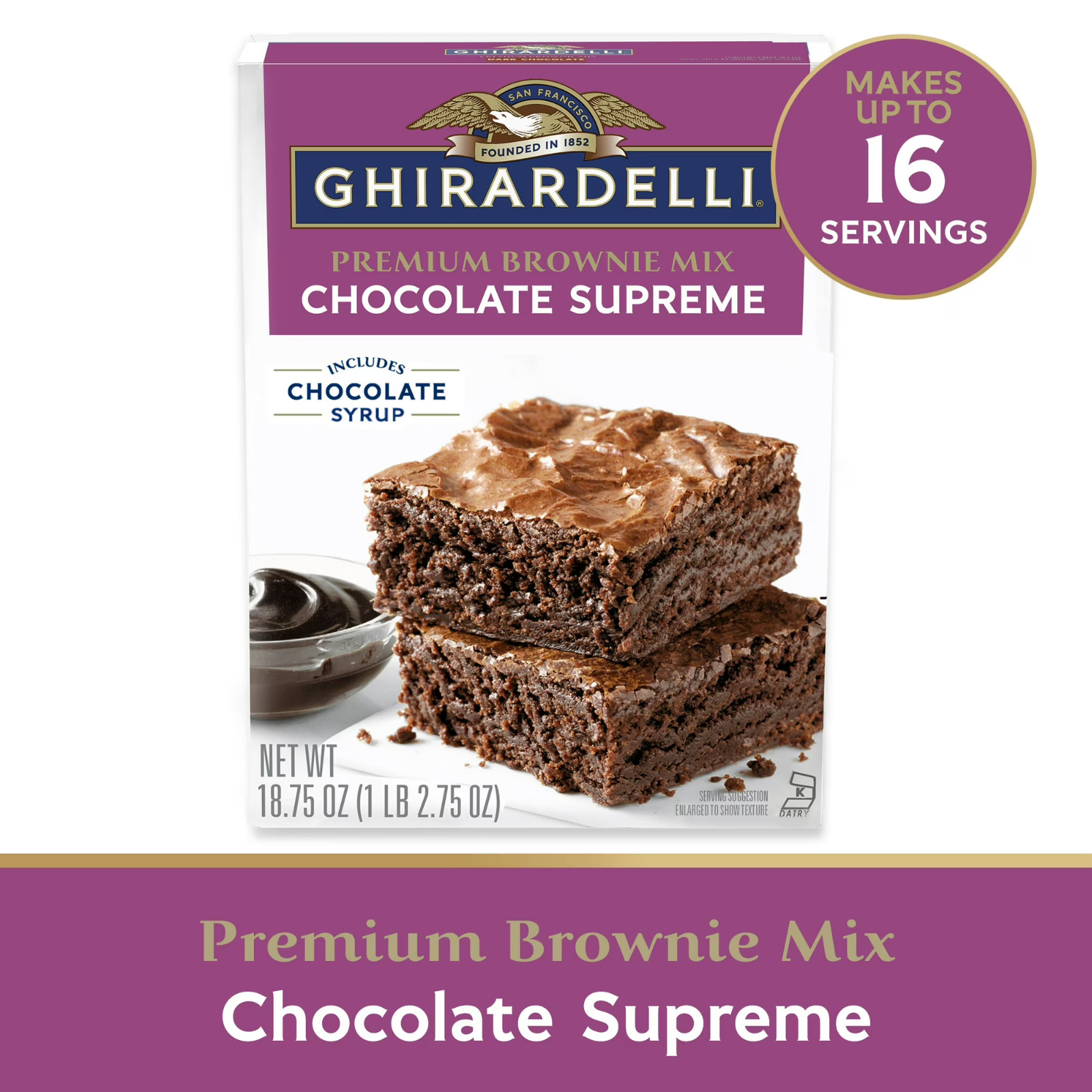 (4 Pack) Ghirardelli Chocolate Supreme Brownie Mix – 18.75 oz Boxes Bulk