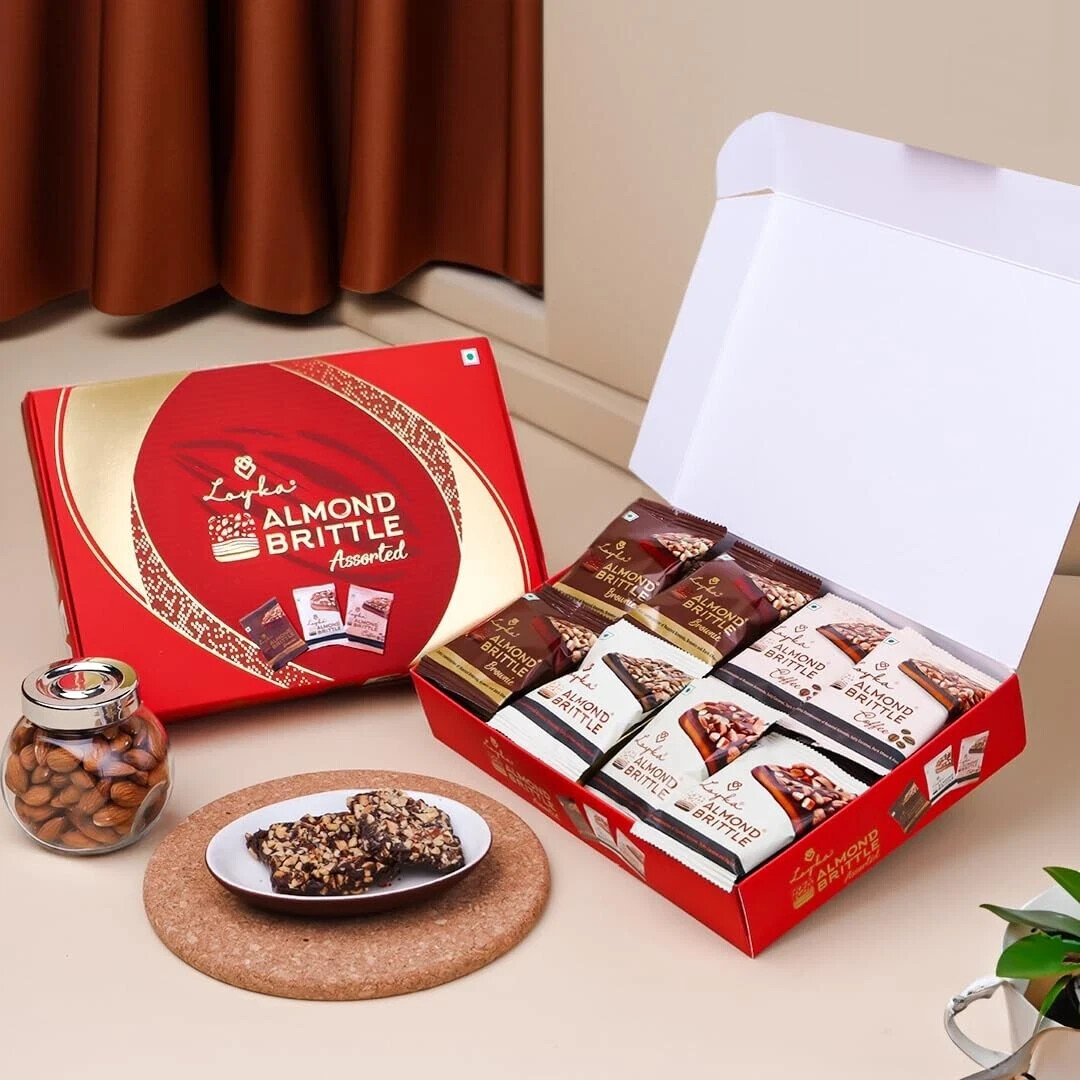 Loyka Regal Red Assorted Almond Brittle Box – 16 pcs Free Shipping World Wide