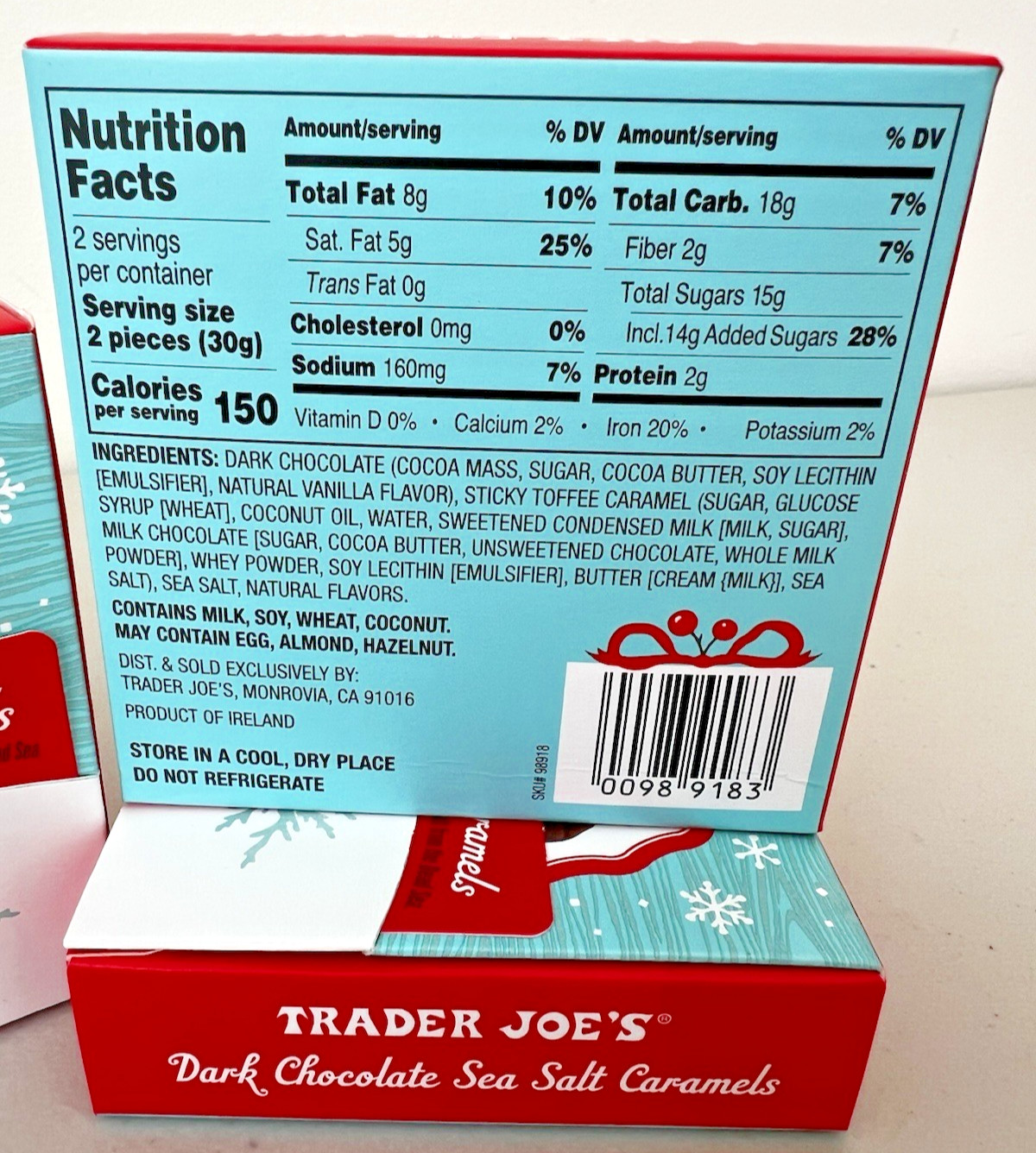 4 Packs Trader Joe’s Dark Chocolate Sea Salt Caramels 4 pc gift lot set