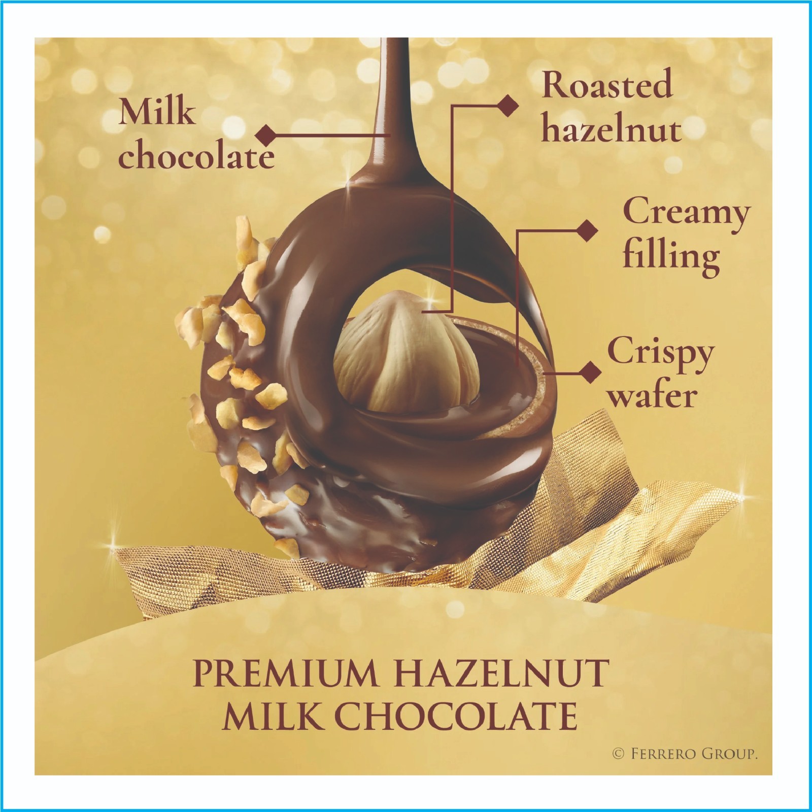 Ferrero Rocher 12pc Gourmet Hazelnut Milk Chocolate Gift Box 5.3oz