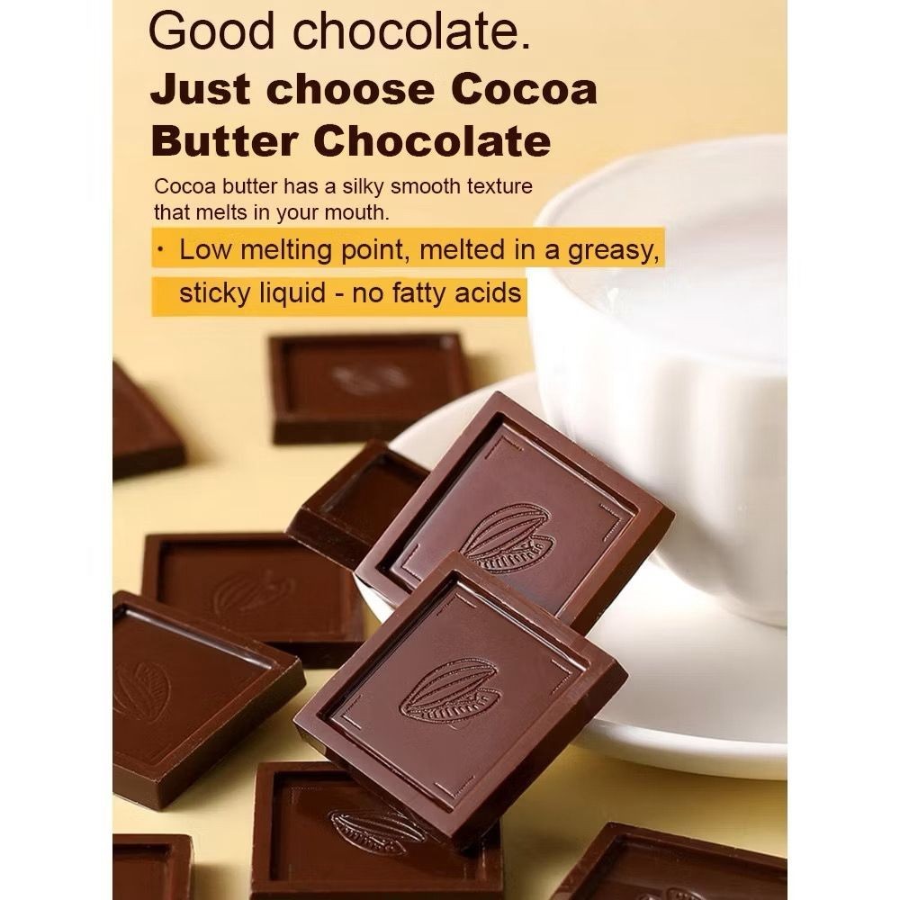 100% Dark Chocolate Zero Sugar Pure Dark Chocolate pure Cocoa butter Free Sugar