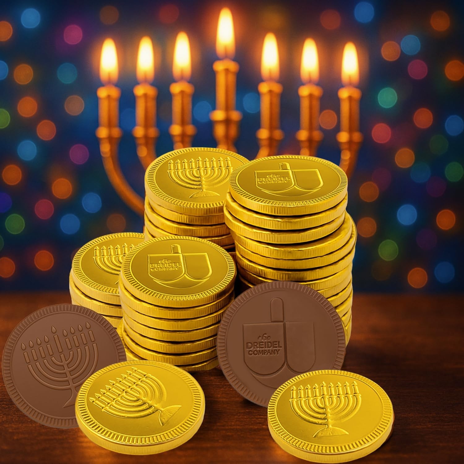 Delightful Hanukkah Chocolate Gelt – 24 Mesh Bags of Milk Chocolate Coins