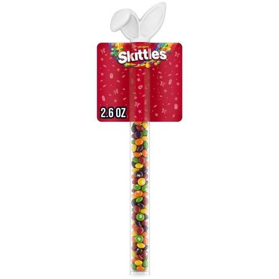 Skittles Original Chewy Candy Easter Bunny Cane 2.6 Oz Holiday Basket Gift