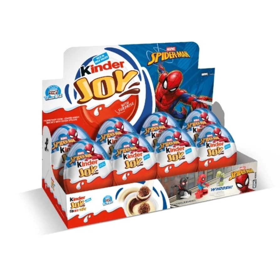 Kinder joy spiderman edition with surprise gift pack 20g X 8N =160 g