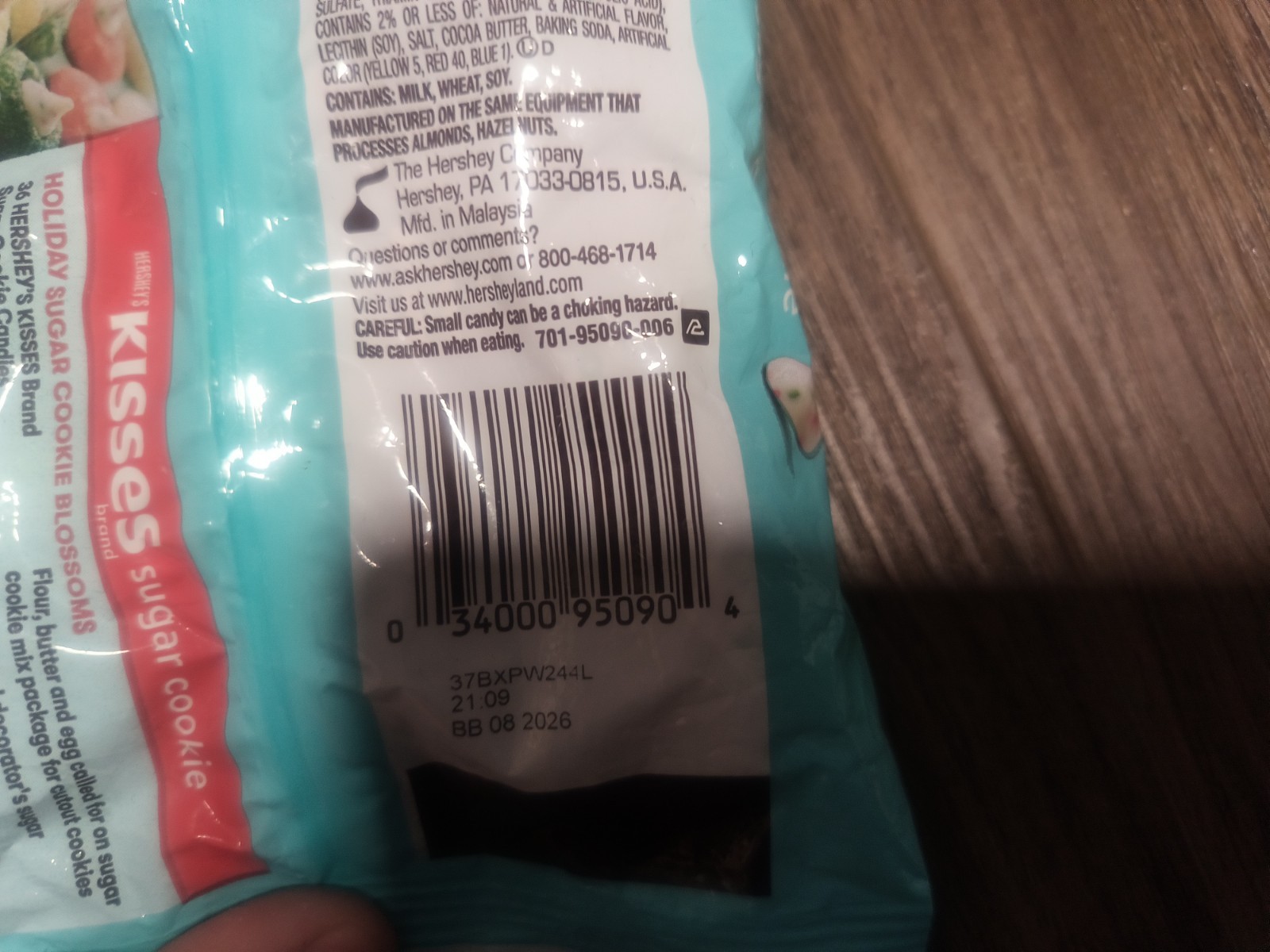 Hershey’s Kisses Sugar Cookie White Chocolate Candy 9 oz BB 8/2026 FIVE BAGS