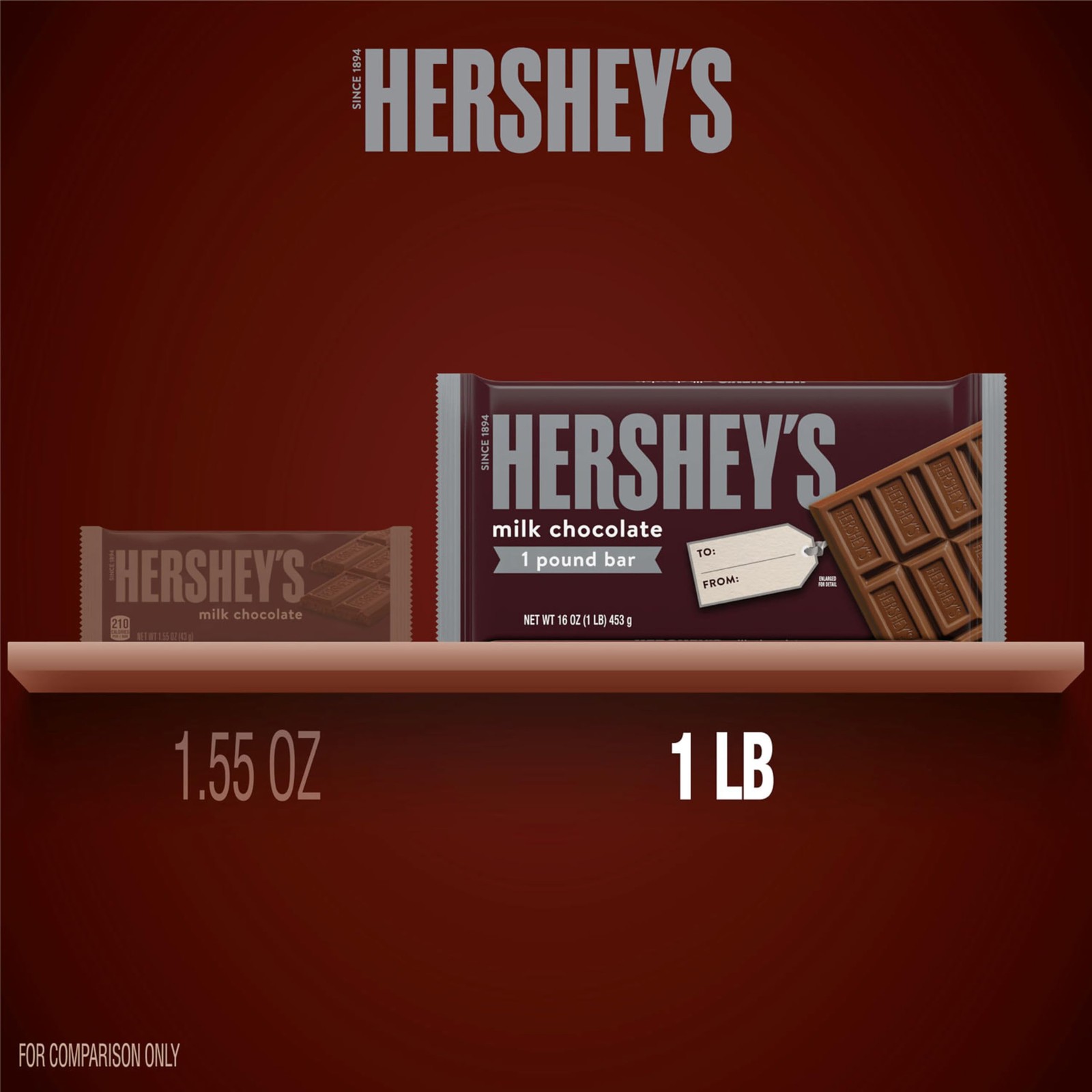 Milk Chocolate Candy Gift Bar, 1 lb