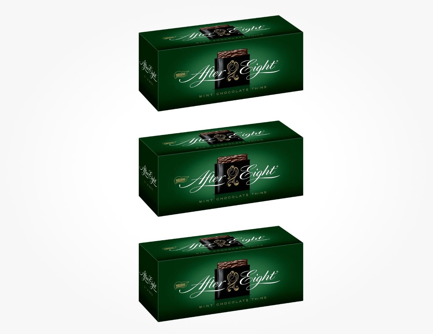 3 NESTLE AFTER EIGHT Mint Chocolate Thins Sweets 200g 7.05oz Each 11/2026