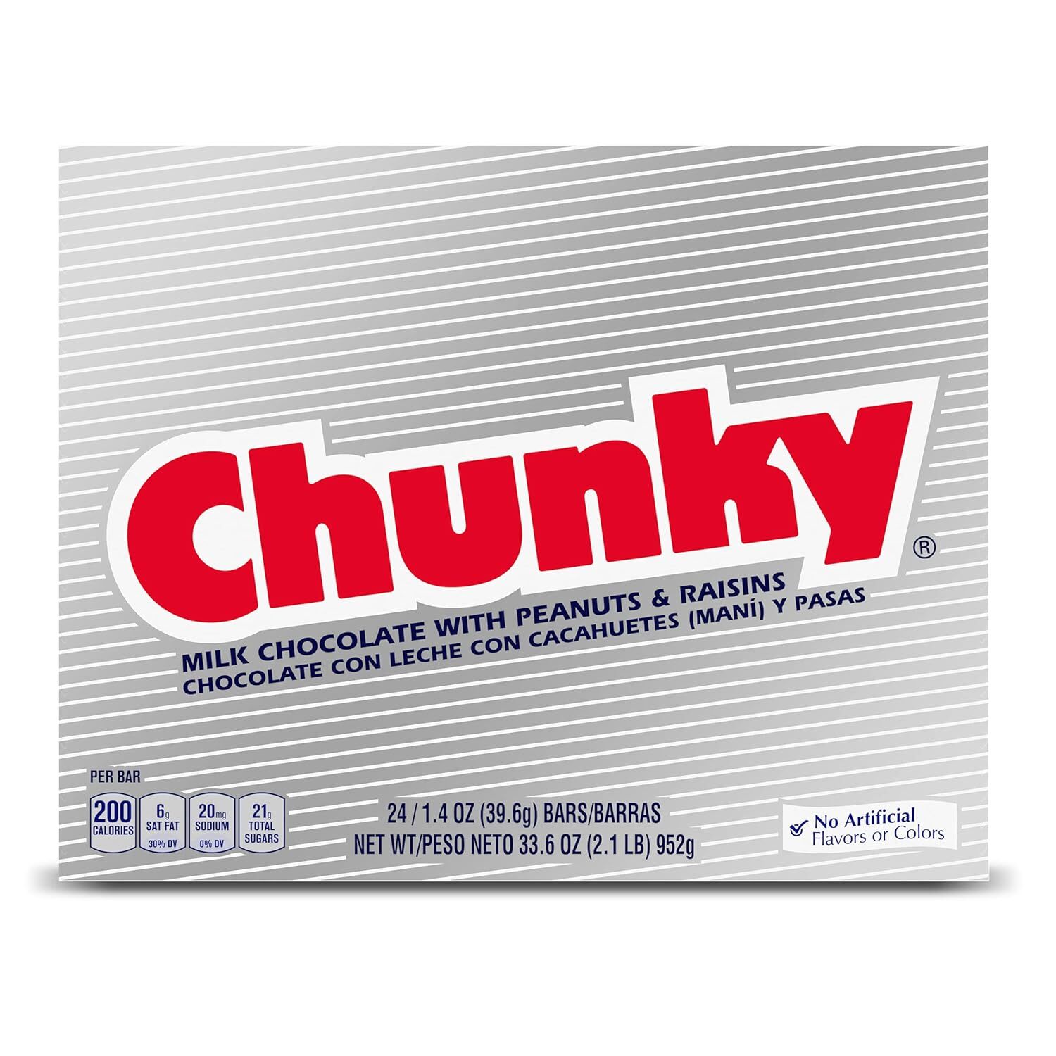 Chunky Chocolate Candy Bars 24 Count Individually Wrapped Snack Treats