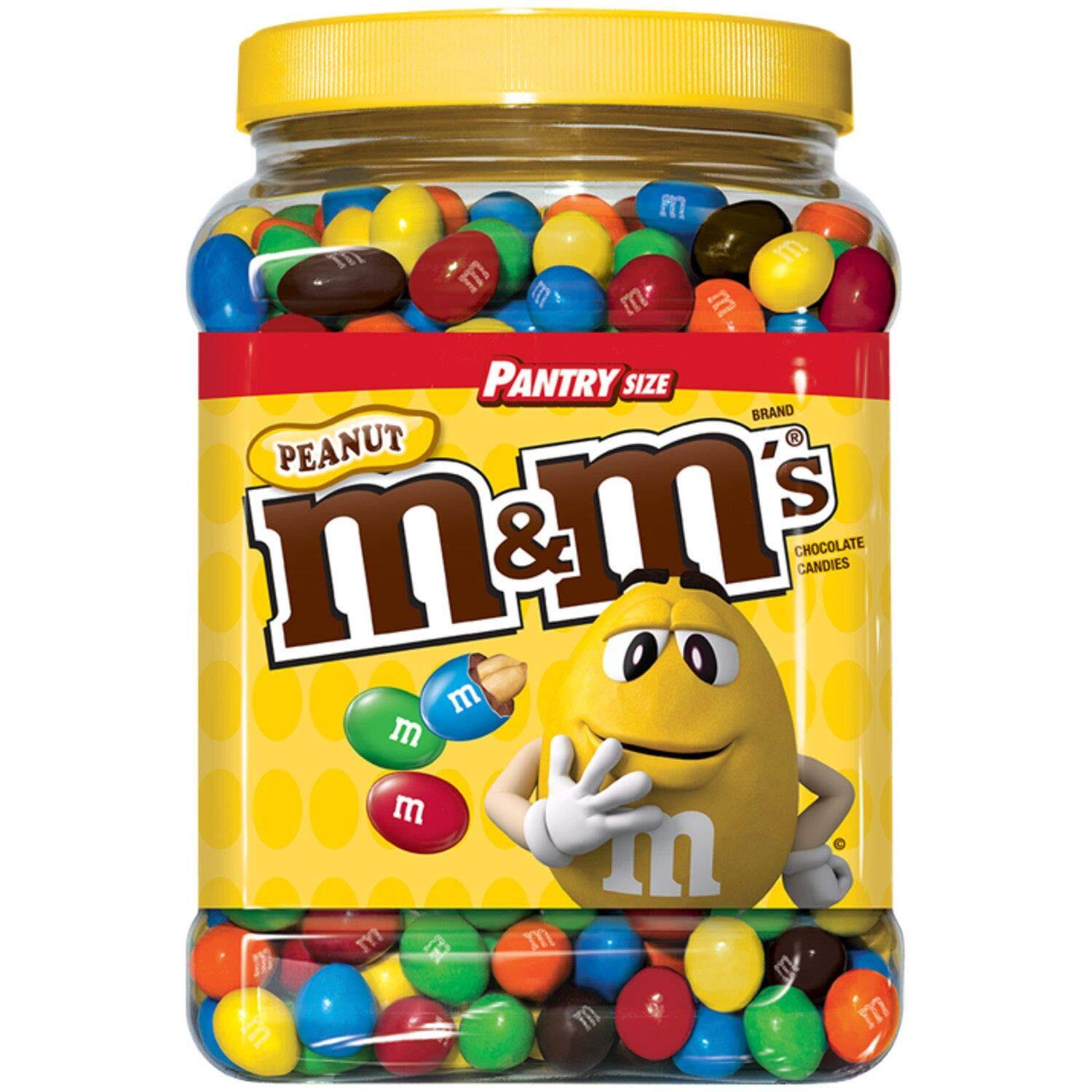 M&MS Peanut Chocolate Candy Pantry Size Plastic Jar (62 oz.)