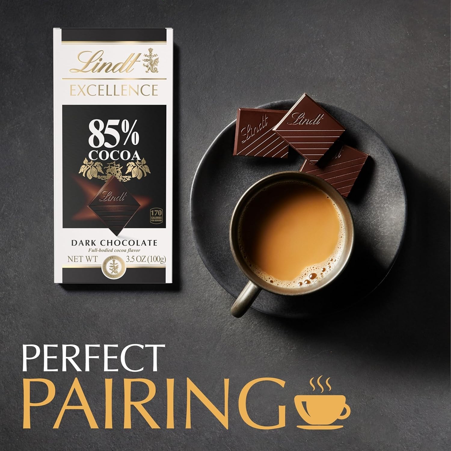 85% Cocoa Dark Chocolate Bar, Dark Chocolate Candy, 3.5 oz. (12 Pack)